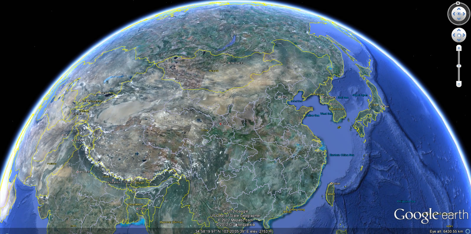 China Earth Map